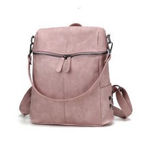 무이마린 Casual Bags PU Leather School Backpack Women for Teenager Girls Travel Pouch Vintage Solid Shou