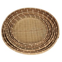 대나무 채반 원형 타원형 음식 튀김 전 소쿠리