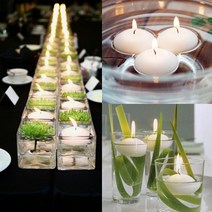 <weddingdeco> 플로팅 캔들 12개 무향 4시간 아이보리 Floating candle Ivory