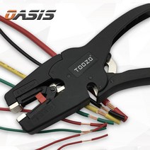 TOOZO 자동스트리퍼 전선탈피 절단 배선 피복제거 터미널 단자 압착기, 1개
