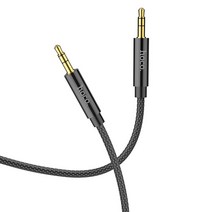 무저항잭 HOCO Aux 케이블 스피커 와이어 3.5mm 잭 오디오 자동차 헤드폰 어댑터 남성 코드 삼성 Xiaomi, Black_2m