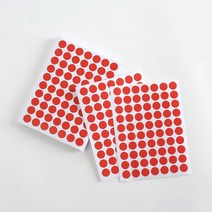 10mm 컬러 원형 스티커 60매세트(레드) 칭찬스티커