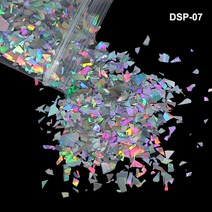 네일스톤 네일파츠 흰색 무지개 빛깔의 네일 반짝이 AB 컬러 인어 장식 조각 거울 불규칙한 3D 플레이크 Paillettes 아트, DSP-07, 1개