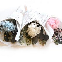 더봄 미니수국꽃다발 (3color 프리저브드), 블루