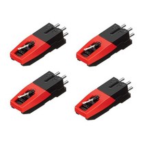 LP플레이어 턴테이블 lp판 레코드 플레이어 4 Pcs 턴테이블 교체 스타일러스 바늘 턴테이블 LP Crosley Ion, 01 black   red