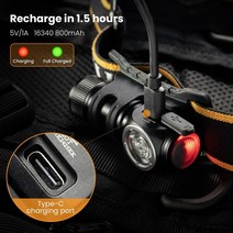 Sofirn-HS10 USB C 충전식 미니 16340 헤드램프 1100lm LH351D 90CRI 각도 손전등 TIR 광학 자석 테일 2 그, 03 2700K_01 without battery