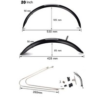 자전거 mtb 산악 흙받이 머드가드 앞바퀴 뒷바퀴 물받이 세트 빗물받이 모래받이 흙막이 16 인치 20 인치 접이식 전기 펜더 날개 v 브레이크 브레이크 액세서리 부품 용 올 인, 20인치