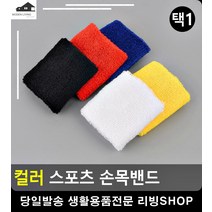스포츠 운동 땀닦개 컬러 손목밴드 헬스보호대 헬스용품사이트 생활소품 보호대, 검정
