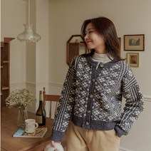눈꽃송이 패턴 가디건