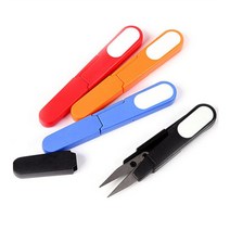 서후네 [1+1] 휴대용 미니 쪽가위 보호캡 커버 낚시 반짓고리 비상용 가위, 랜덤컬러 2개