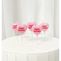 핑크하트초 생일축하 케이크 베이킹 파티초 해피벌스데이, 기본