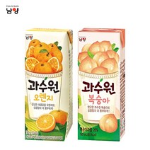 남양 과수원 190ml x 48팩(2box) 4종 택1/단품/혼합/무료배송, 오렌지24팩+ 복숭아24팩, 1세트