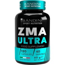 Paragraph Bandini® ZMA Ultra 120 캡슐 - 40 일 동안의 덮개 - 아연 보충제 마그네슘 및 비타민 B6- 에너지 회복 및 근육 질량 - 피로와 피로, 2개