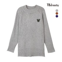 TBJ 여성 중기장 라운드넥 오버사이즈 니트 풀오버(T184KT500P)