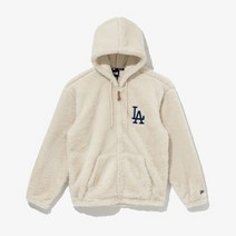 뉴에라 MLB 소프트 보아 LA 다저스 후드 집업 오프 화이트 13338647