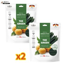 더그린 강아지 덴탈케어 입냄새제거 양치껌 그린 믹스 스틱껌, 2팩, 그린스틱 36P (288g)