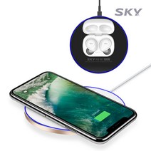 스카이 필 W2 아이언 플러스 고속 무선충전기 패드 SKY-W2P 15W, x 3개, 레드 + 블랙