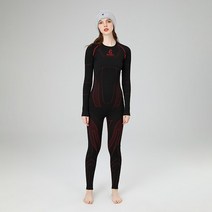 보드복 스키복 New Ski Thermal Underwear Women Winter Cycling Warm Tights Compression Quick Drying Li, 02 Black_03 L