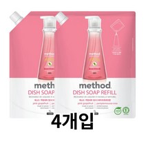 메소드 디쉬 솝 핑크 그레이프후르트 리필, 1000ml, 4개