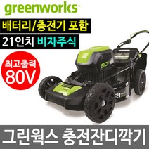 그린웍스 80V 제초기 비자주식 잔디깍는기계 잔디깍기, 02 2Ah일반형배터리 1개/고속충전기