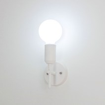 베이직 라인 벽등, G95 LED 에디슨전구 4W (전구색) 포함, 화이트