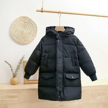 ZHTJY 유아 아기 남아/여아 겨울 코트 어린이 재킷 두꺼운 긴 아이 따뜻한 겉옷 후드 파카 방한복 오버코트 십대 옷