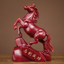 개업 공예 기념 나무 말 선물 승진 장식품 적토마 조각 조각상 집들이 축하 트로이 풍수 행운 홈 회사 흑마, AY.참꽃배마-높이40cm