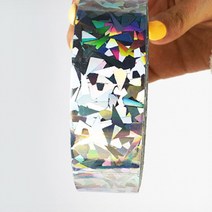 은색 반짝이 홀로그램 선물포장꾸미기 공예테이프 3cm, 홀로그램테이프 3cm (10m) 은색