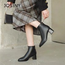 앵글 여성 부츠 엄마 기모 스웨이드 통굽 디커