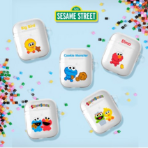 세서미스트리트 세서미 에어팟 1 2세대 투명 하드 케이스, 쿠키몬스터, 세서미 투명 에어팟