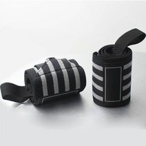 헬스 줄무늬 디자인 손목 보호대 엄지 걸이 아대, 화이트 오른쪽(R)