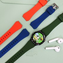 갤럭시워치 호환 기어 스포츠 실리콘 밴드 방수 시계줄 20mm 22mm 컬러 포인트 스트랩 용품, 그레이