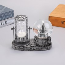 크리스탈 볼 모래 시계 시계 물 레트로 에펠 타워 퀵샌드 빛나는 스노우볼 유리 공 탁상 장식, 1.Sliver D