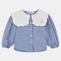 밀리밤 뉴코아괴정점 #할인 #22봄상품 #빅애리 체크 튤립 블라우스 MLBL2211Z