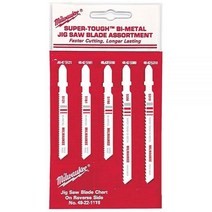 Brand Milwaukee 모델 49-22-1178 T-섕크 금속/목재 커팅 직소 블레이드 모음 쉬운 사용 5팩 3세트