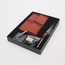XQA728638Well 4종 퀼펜 만년필+노트 세트 캘리그라피 깃펜, 단일옵션