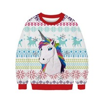 3D Funny Llama Print ly 크리스마스 스웨터 남성 여성 크루 넥 긴 소매 가을 겨울 점퍼 탑스
