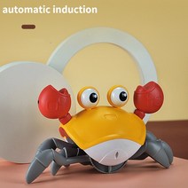 스마트 감지 대화 형 고양이 장난감 자동 전자 유도 탈출 크랩 Teasering 재생 USB 충전식 새끼, 01 automatic yellow