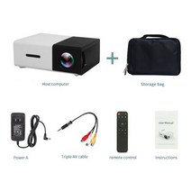 LEJIADAYG300 Pro LED 미니 프로젝터 480x272 픽셀 1080P HDMI 지원 USB 오디오 휴대용 가정용 미디어 비디오 플레이어, 협력사, 블랙 플러스 백, 영국 플러그