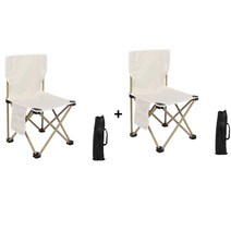 1+1아웃도어 접이식 의자 2p 세트, 크림베이지*1세트