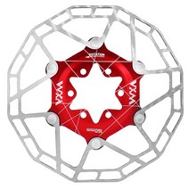 VXM MTB 도로 자전거 디스크 브레이크 냉각 부동 로터 160mm 6 볼트 로터 MTB 디스크 브레이크 패드 MTB 자전거 초경량, 하나, 빨간