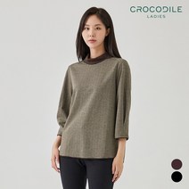 니트넥체크블라우스_CL0FBL115