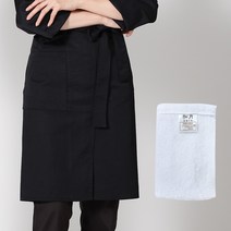 세경 조리복 쉐프복 주방 제빵 앞치마 1P + 행주1P, 블랙 앞치마 1P + 행주 1P