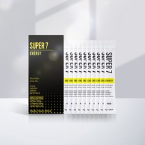 슈퍼세븐 에너지 1박스 (10포) SUPER 7 ENERGY 1 BOX (10 packs) - 레몬맛 에너지드링크 카페인 테아닌 집중력 졸림방지 수험생 학습 골프 타먹는음료, 8g*10포, 1개