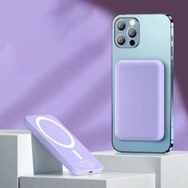 차량 자동차 블랙박스 보조배터리 10000mAh MacSafe 보조베터리 마그네틱 무선 원래 휴대용 Externa 보조 아이폰 호환 13 12 프로 미니, [04] Purple, [01] 5000mAh