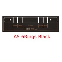 금속 바인딩 클립 실버 바인더 루스 리프 파일 폴더 후프 DIY 앨범 스크랩북 서클 링, [09] A5 6Rings Black