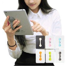 태블릿 PC 패드 대형 스마트스트랩 무공해 실리콘 흡착식 그립 홀더 거치대 다용도 자바라 스마트폰 핸드폰, 인디고오렌지