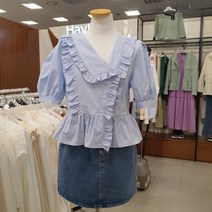 헤이린뉴욕 헤이린뉴욕 프릴러플 퍼프소매 블라우스 HLSBL3002