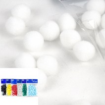 폼폼이 20흰색 털트리밍 펠트볼 밍크볼