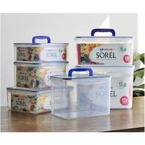 키친아트 플라스틱 소렐 밀폐 용기 투명 정사각 직사각 핸디 손잡이 김치 반찬통, 직사각12L